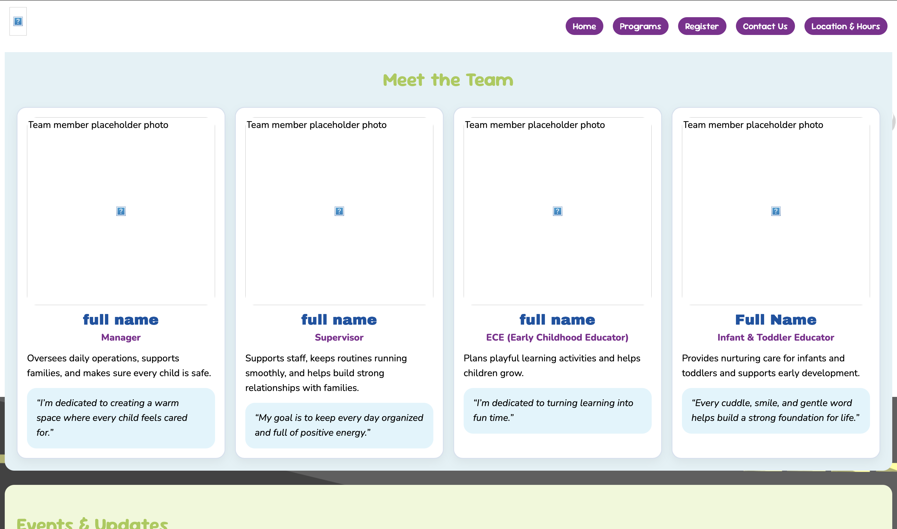 Screenshot showing inconsistent design