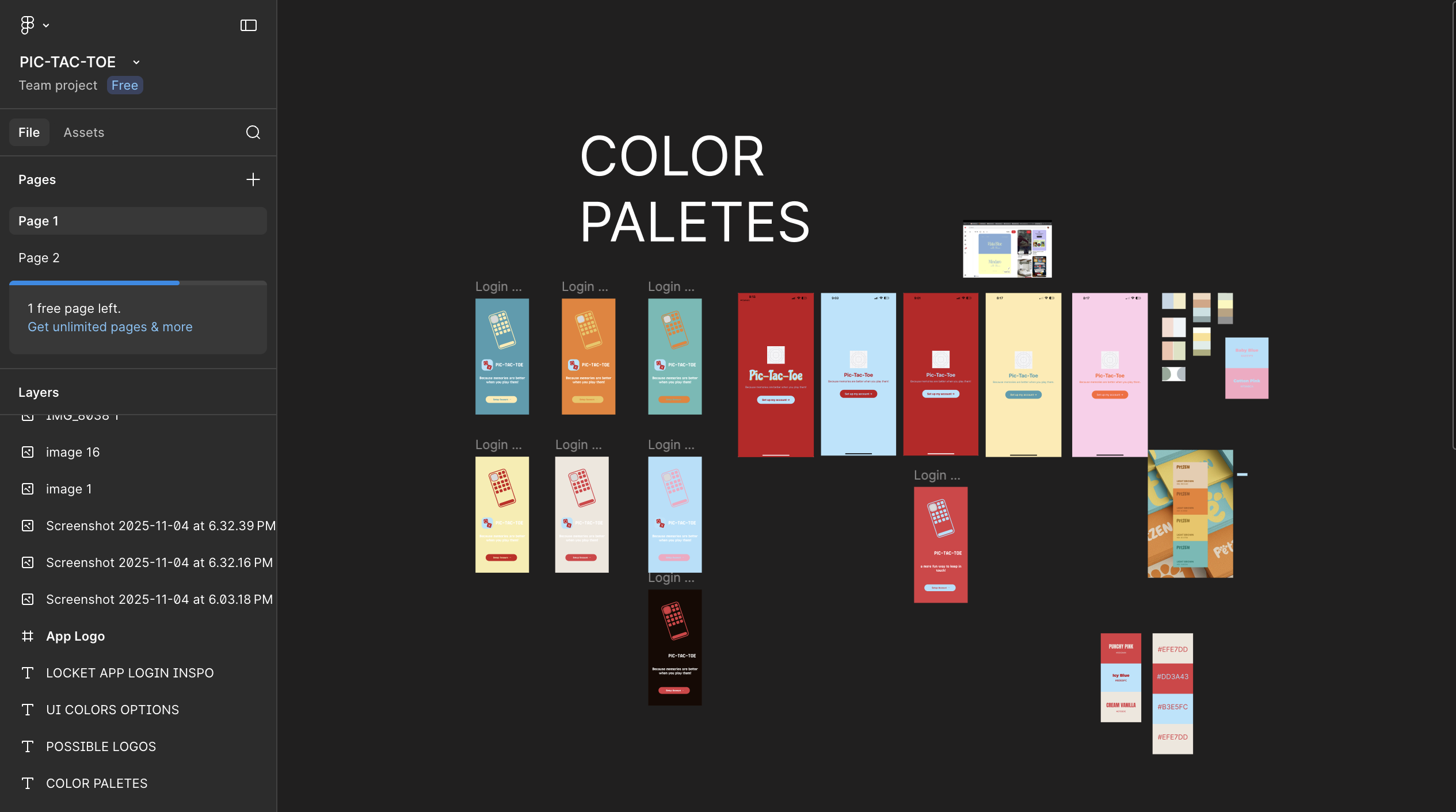 Color palette exportaion for gender neutral app design