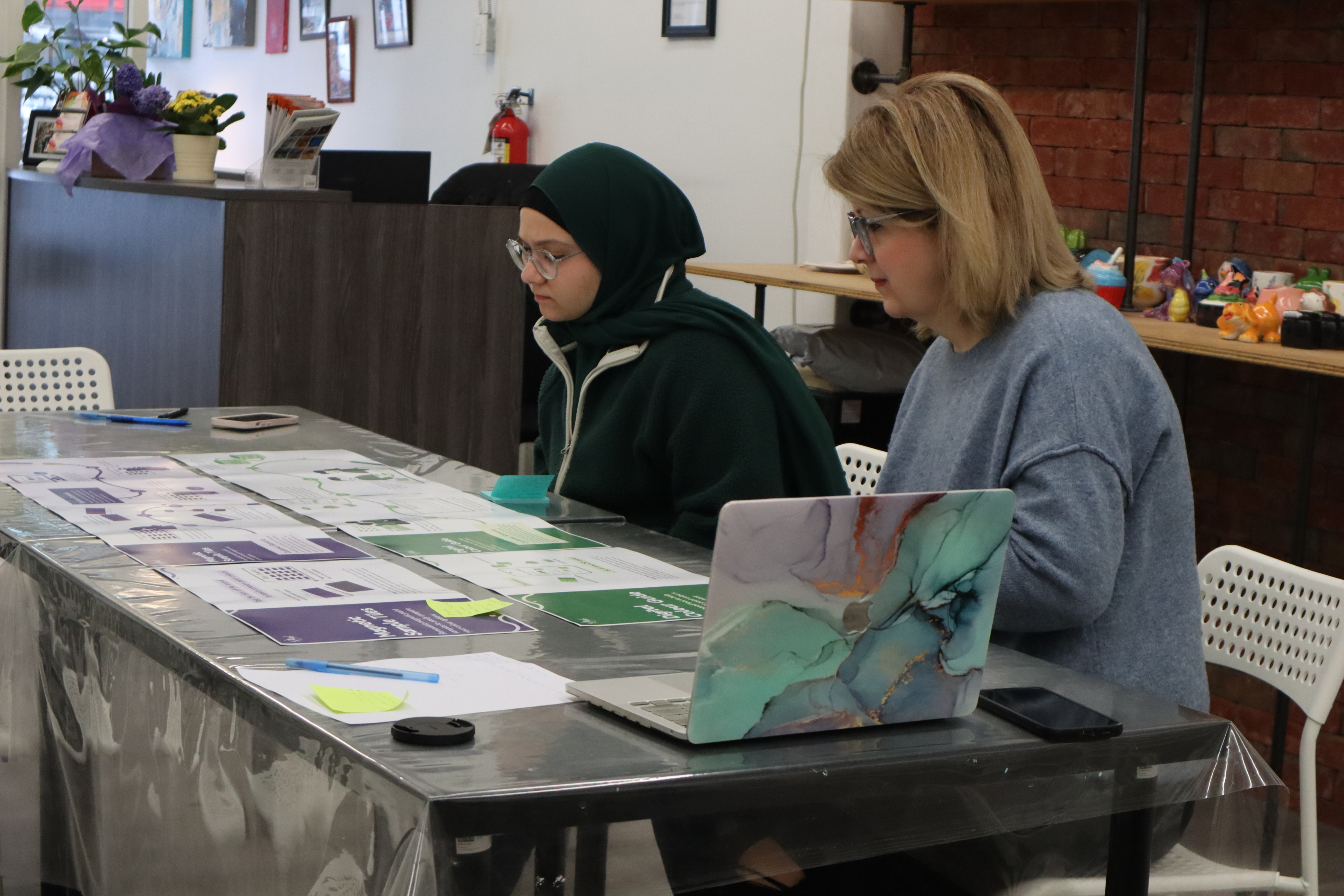 Concept review slides showing the Digital Colour Guide, Magnetic Sample Tiles, and Website Revamp proposals