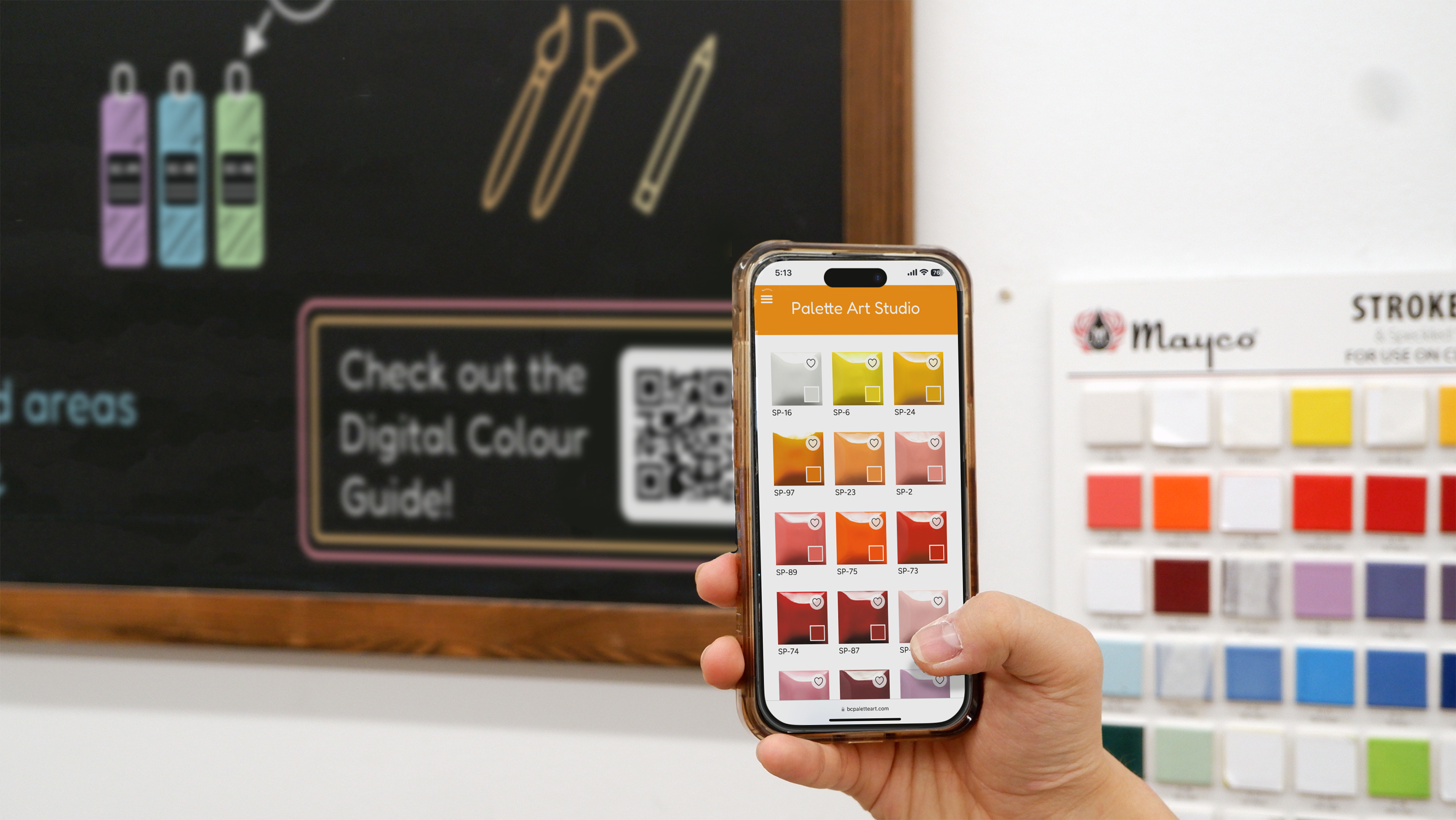 Final redesigned Paint Bar chalkboard with clear step-by-step glazing instructions for customers