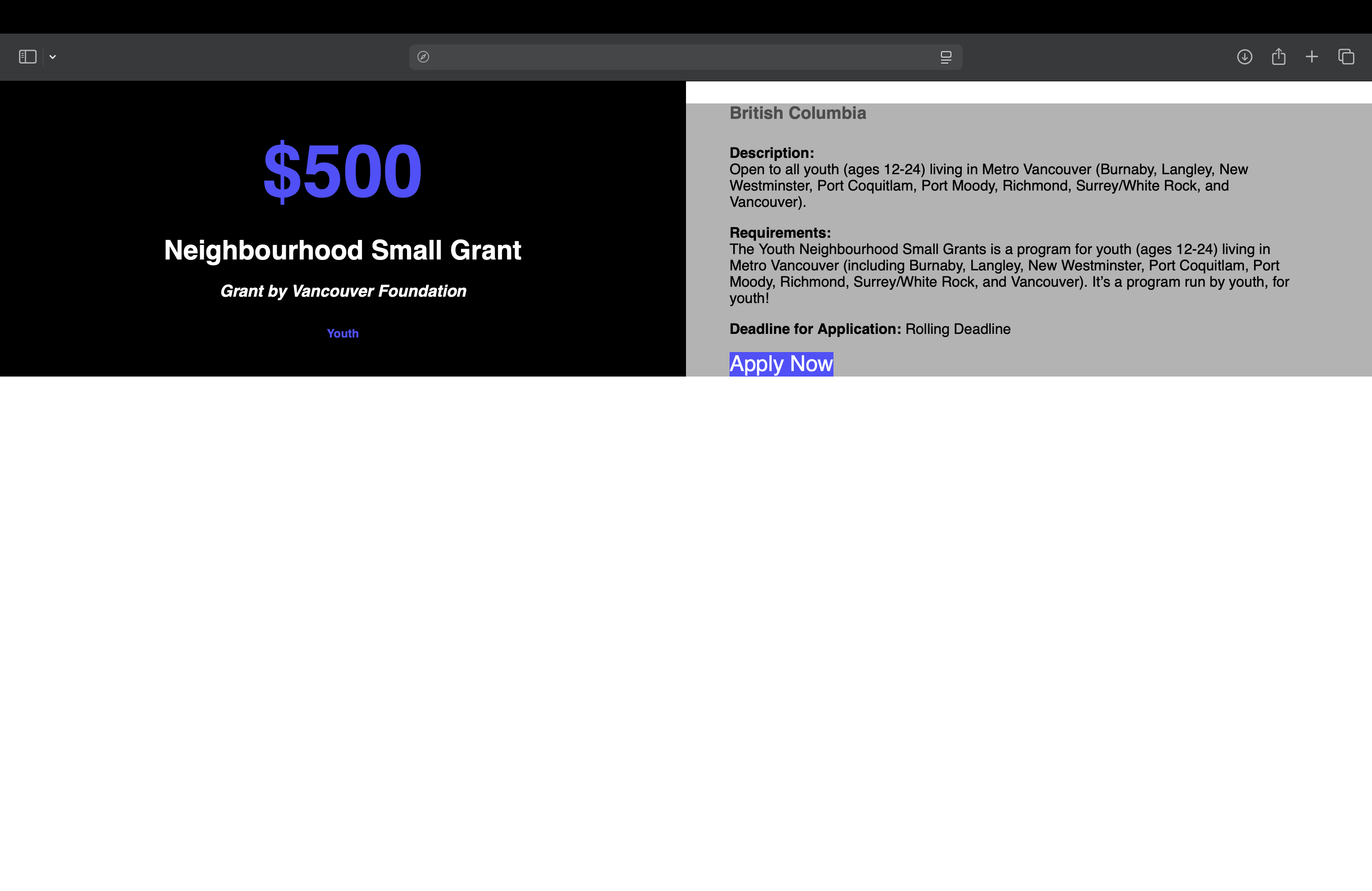 In-progress HTML build of the Embark website showing content structure